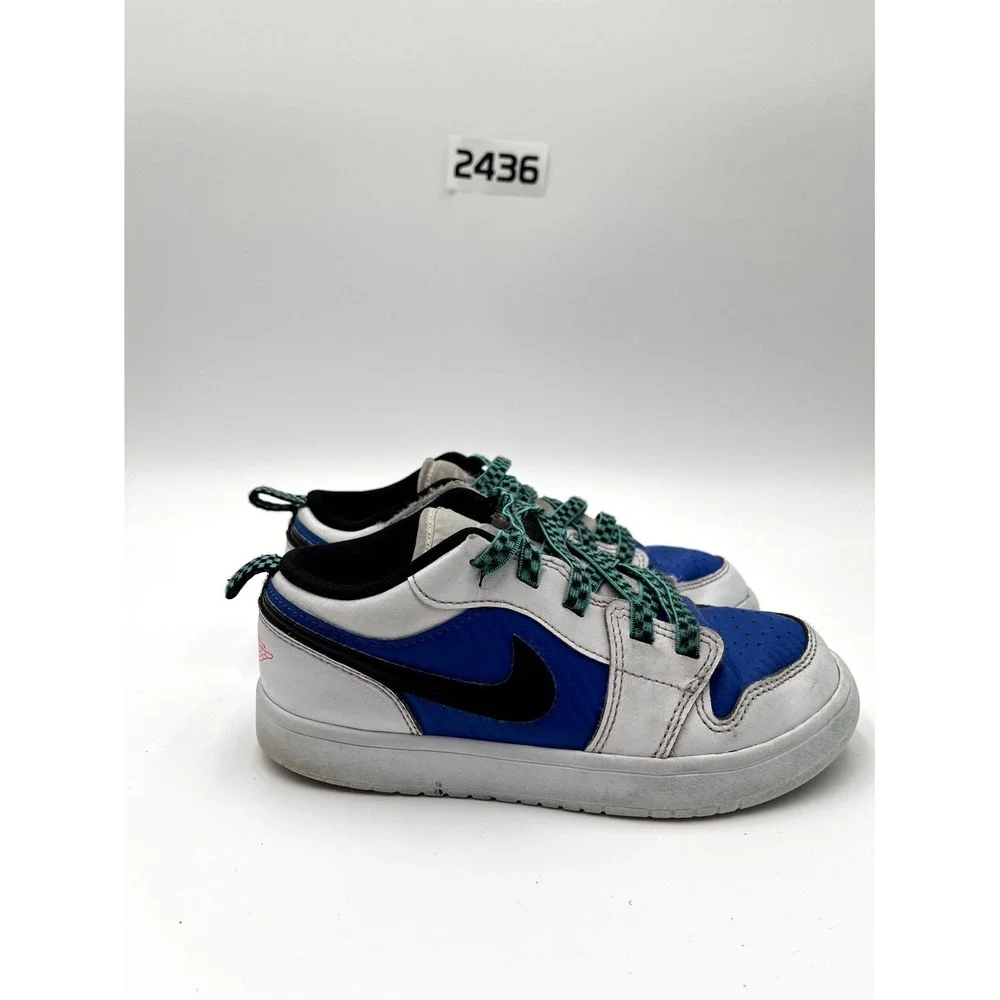 Nike Air Jordan 1 Low Alt SE FQ8708-100 Youth 2 Shoes White Blue Swoosh Sneakers